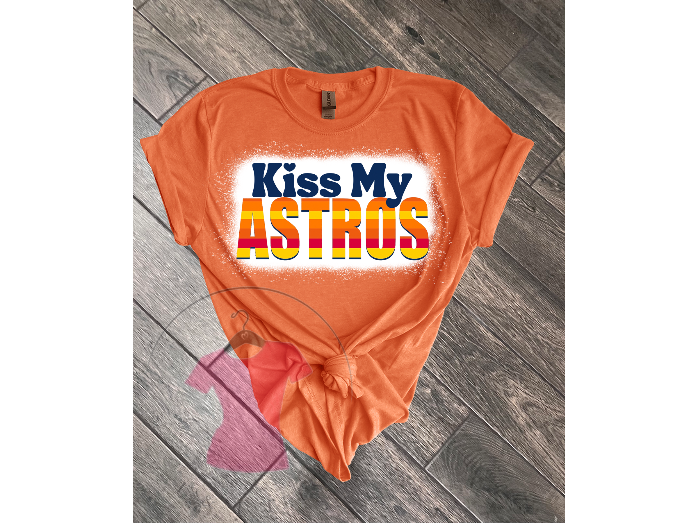 JK Trends Kiss My Astros V-Neck Tshirt Unisex Small / Navy