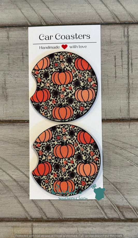 Pumpkin Patch Car Coasters