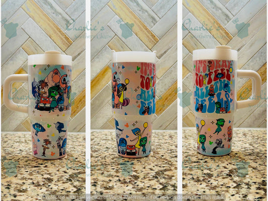 Many Emotions 15 oz Tumbler with Handle