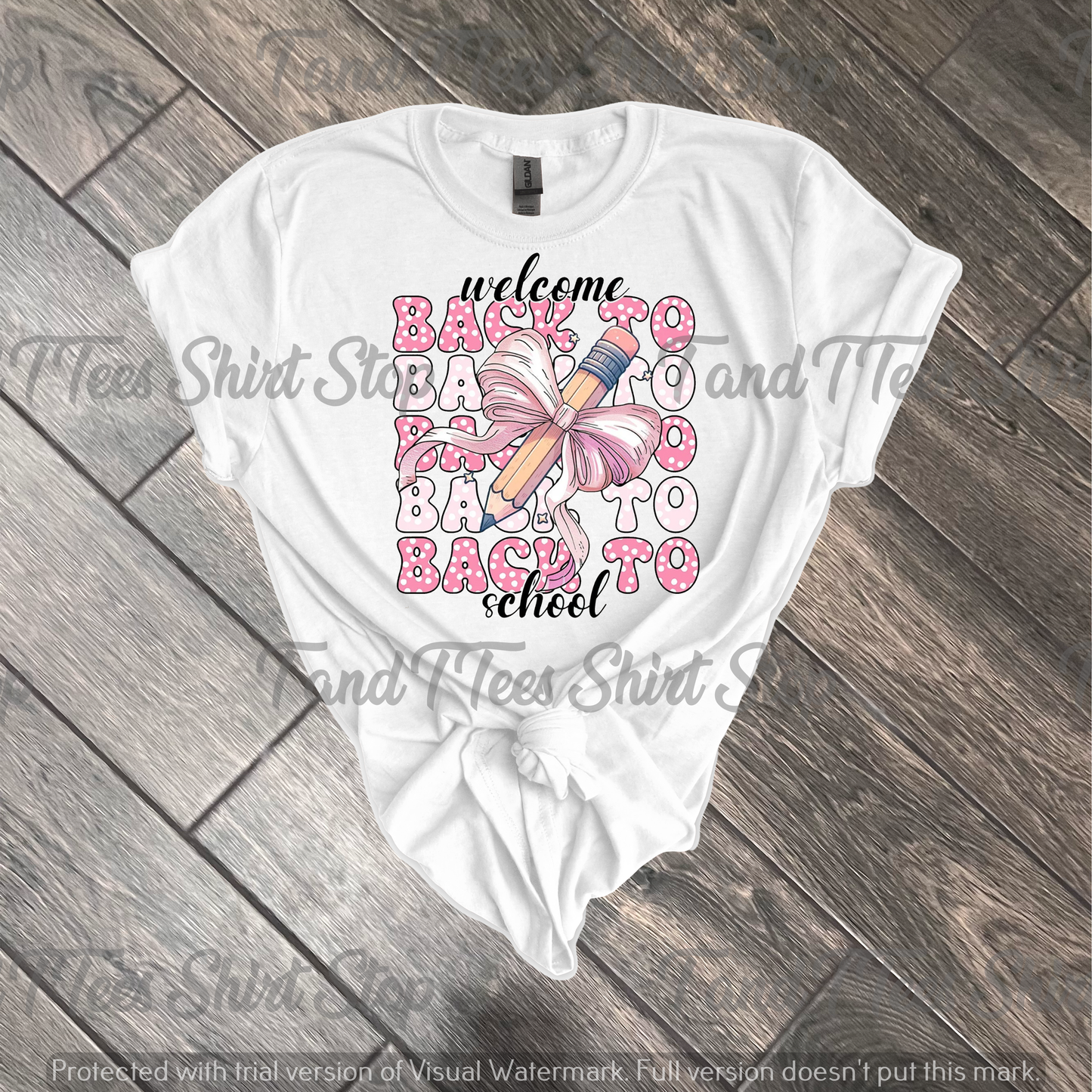 Back To School Pencil with Pink Coquette Bow T-Shirt