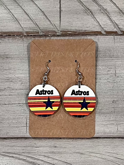 Astros Throw Back Earrings