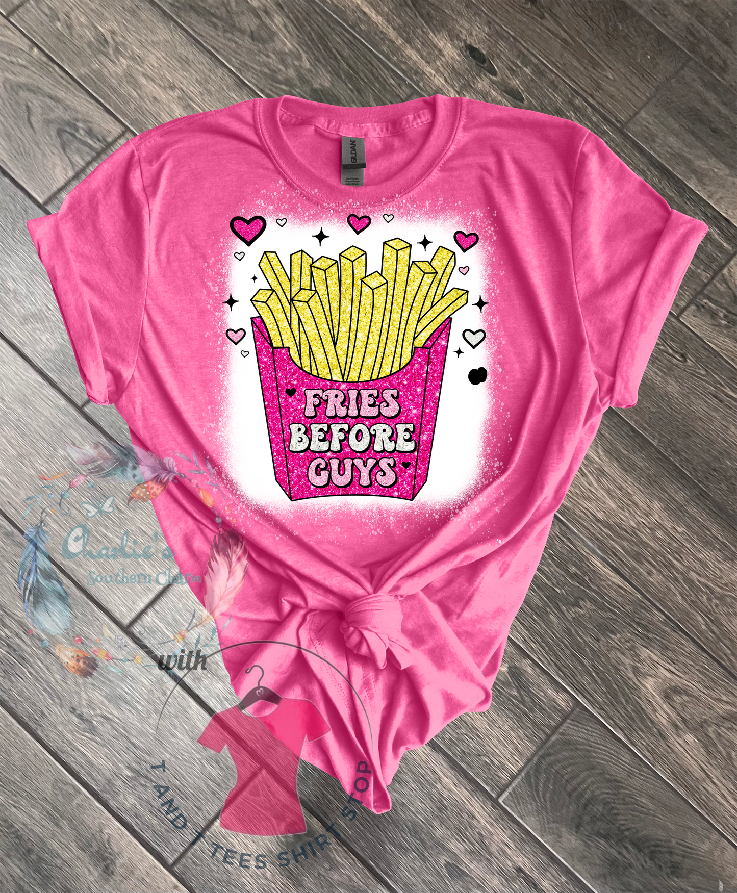 Fries Before Guys Pink Tshirt