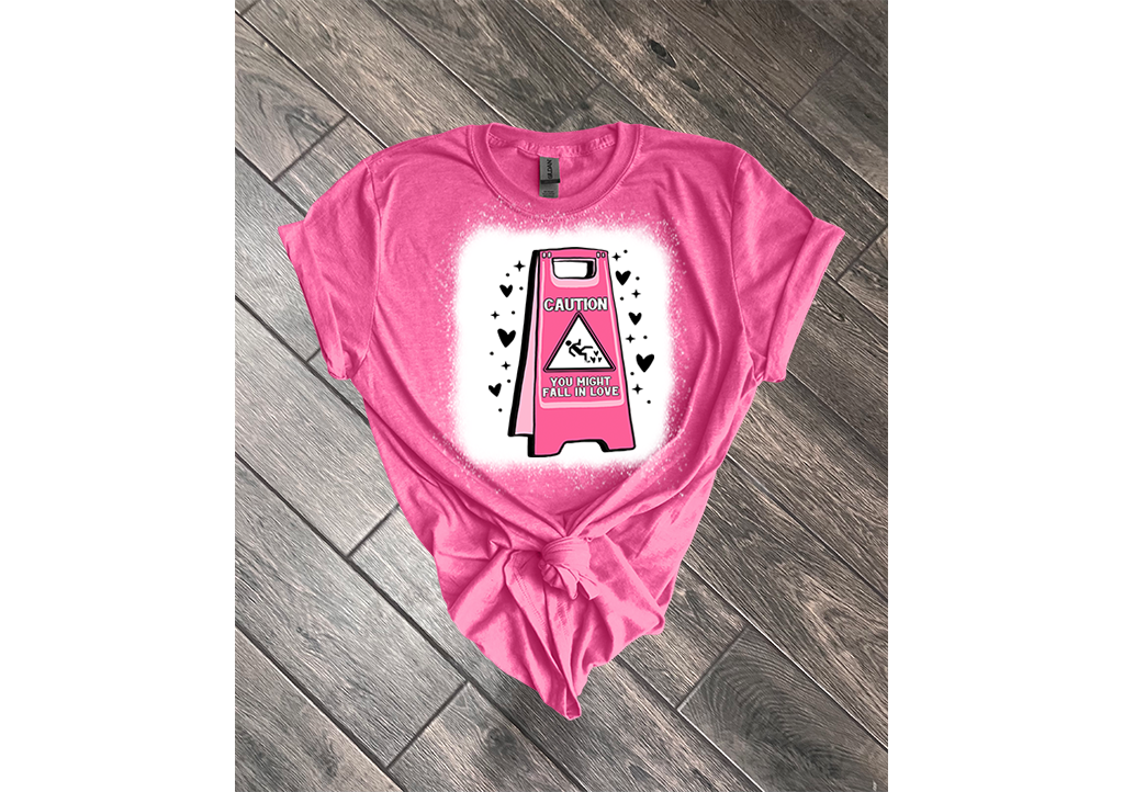 Caution... You Might Fall In Love T-Shirt-Pink