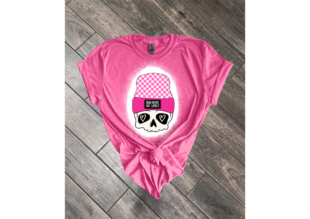 Dead Inside But Lovely Skull T-Shirt-Pink